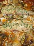Monkfish Tails with Shrimp and Clams in Sauce