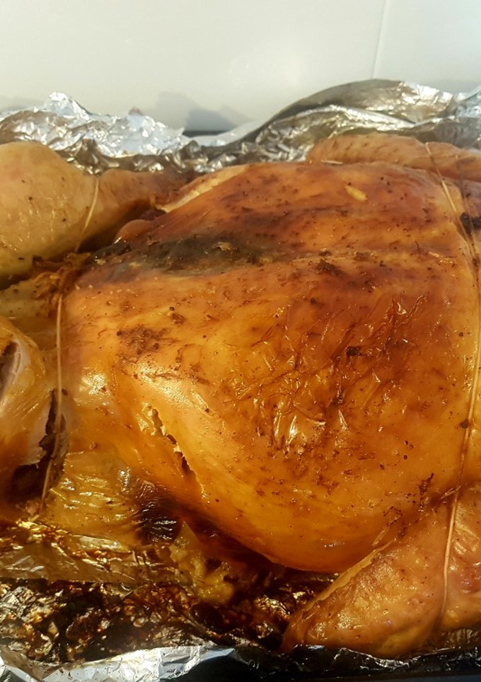 Una foto de Pavo deshuesado relleno para Navidad