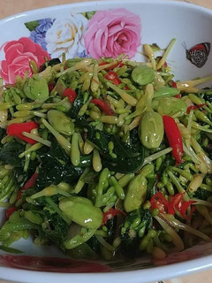 Foto resep Oseng pete mix bunga pepaya