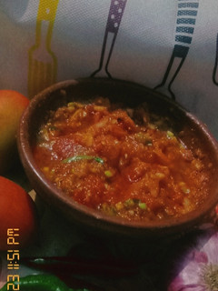 A picture of Tomato 🍅 salsa.