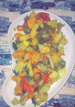 صورة لوصفة خضار بالفرن🥕🌶