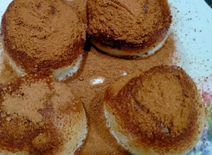 Hình của món Bánh mochi tiramisu không cần lò nướng.