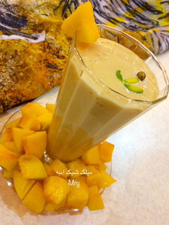 عکسی از دستور میلک شیک انبه