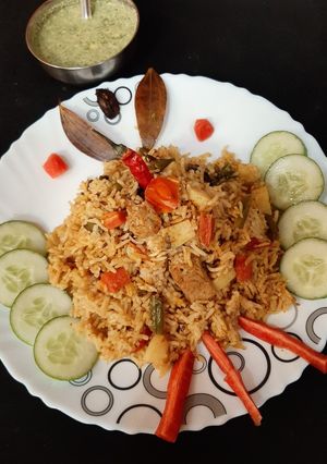 A picture of Veg Tawa Pulao.