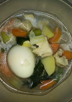 Foto resep Sup ayam telur (simple)