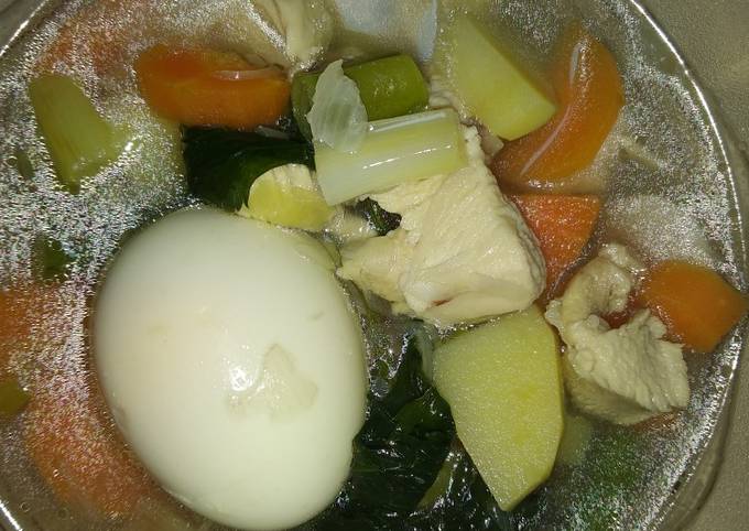 Resep Sup ayam telur (simple) Anti Gagal