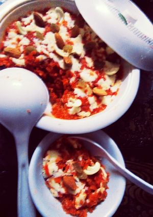 A picture of Creamy cool Carrots halwa.