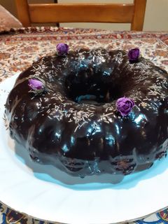 عکسی از دستور کیک چای با کرم چای وشکلات