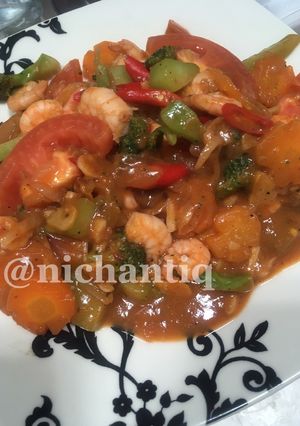 Foto resep Udang Sayur Saus BBQ