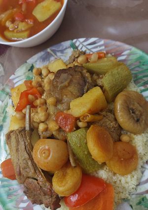صورة لوصفة طاجين كسكسي باللحم والخضار