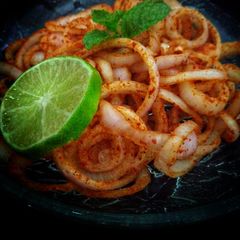 A picture of Laccha Onion Salad.