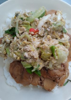 รูปของ โคนเห็ดต้มพะโล้ไข่ข้นราดข้าว#27