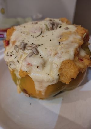 Una foto de Pimiento relleno (apto vegetariano)