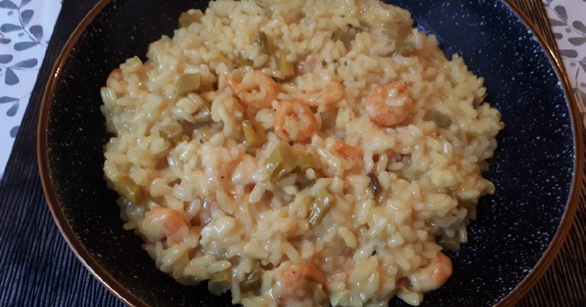 Risotto de espárragos y gambas Receta de Marta GC Cookpad