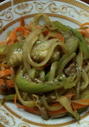 Hình của món Xào củ quả chay.