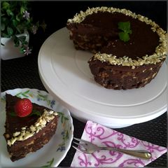 A picture of Walnut chocolate biscuits cake No bake.