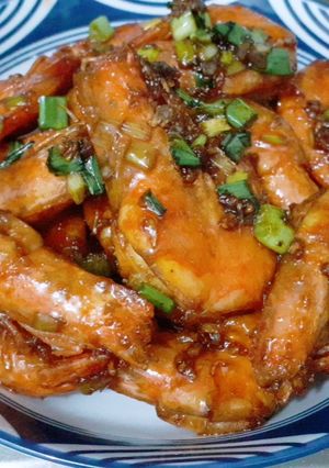 Foto resep Udang goreng saos kecap Bangau