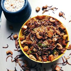 A picture of #tiffin box# shahi veg biryani pulao.