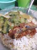 Nasi dengan Sayur Lompong dan Ikan Goreng