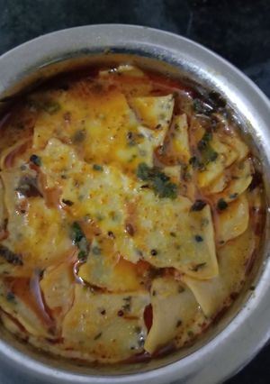 A picture of Papad ki sabji.