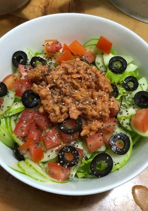 Hình của món Salad cá ngừ sốt dầu giấm.