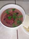 Sopa de frijoles con costilla ahumada