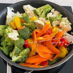 A picture of Stir Fried Mix Veggies with Oysters Sauce.