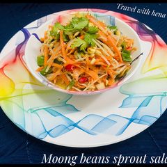 A picture of Moong beans sprout salad.