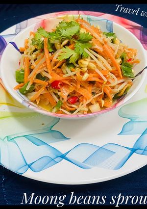 A picture of Moong beans sprout salad.