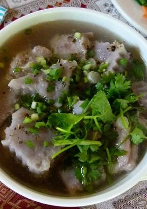 Hình của món Canh sườn non khoai sọ.