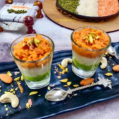Tri Colour Kheer Peas Rice and Carrot kheer A picture of Tri Colour Kheer Peas Rice and Carrot kheer.