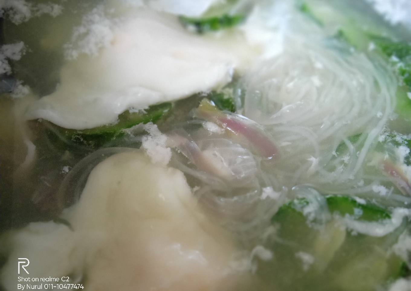 Sup telur birch dengan tempura