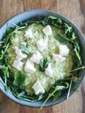 Risotto verde (pesto ail des ours) façon nid de Pâques