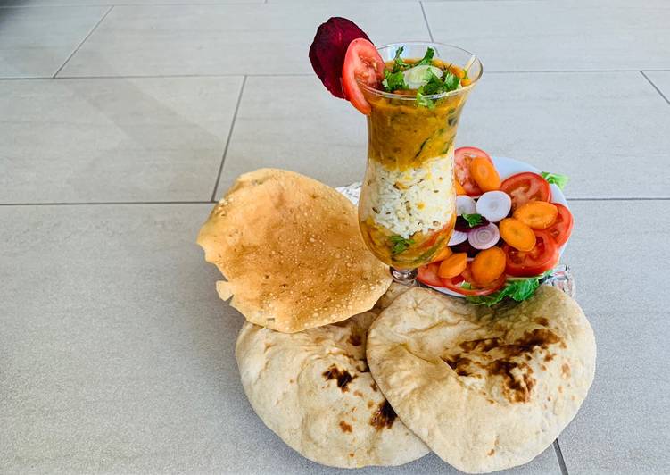 Cauliflower Sabzi,Daal fry, Naan(wheat flour),Jeera rice,Salad and papad