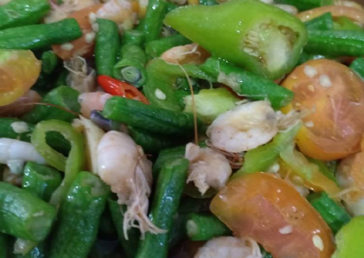 Resep Kacang Panjang mix udang pedas sehat bergizi 😂 Anti Gagal