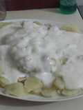 Pechuga de pollo en salsa blanca