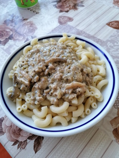Tejszínes gombás darált hús recept fotója
