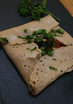Una foto de Galette bretona o crepe salado (sin gluten)