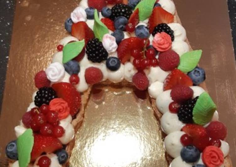 Number cake au fruits rouges