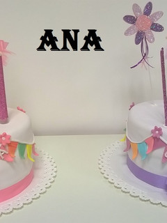 Una foto de Torta de las haditas cumpleaños de gemelas