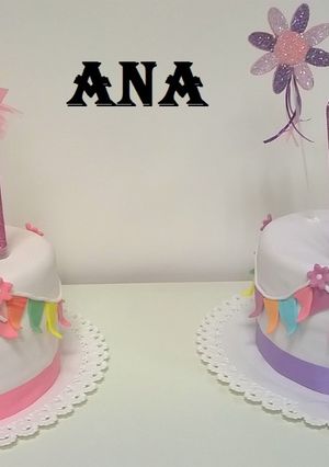 Una foto de Torta de las haditas cumpleaños de gemelas
