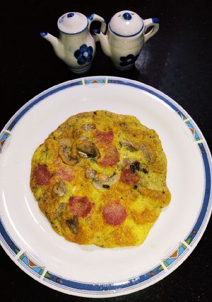 A picture of Sausage Mushroom Omelette.