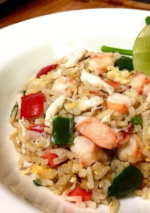 รูปของ ข้าวผัดกุ้งปูพริกหวาน