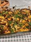 Poulet mariné aux deux moutardes, pommes de terre et épices
