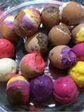 Huevos de pascua, gelatina de leche diferentes sabores