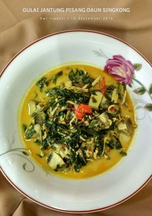 Foto resep Gulai jantung Pisang daun singkong