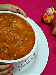 عکسی از دستور سوپ رشته با ماهیچه