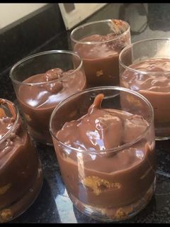 Una foto de Postre de vainillas con flan