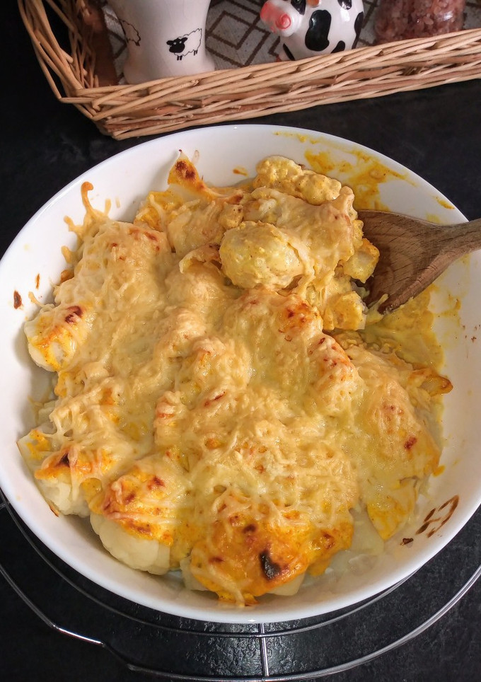 Una foto de Coliflor gratinada (Mac and Cheese)