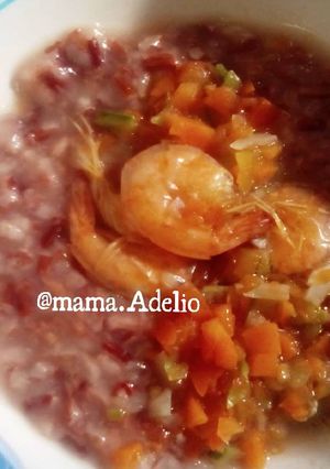Foto resep Bubur beras merah+Sop Udang MPASI 11m+
